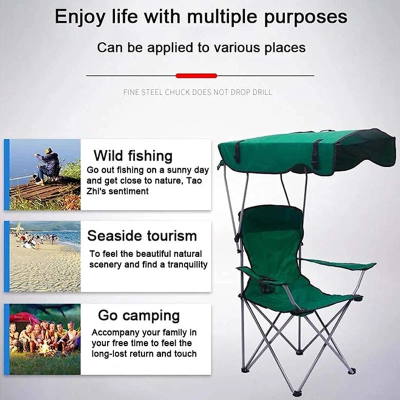 Silla plegable para acampar, silla para exteriores, silla de pesca con portavasos