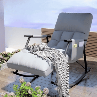Mecedora tapizada relax, moderna silla de ocio.