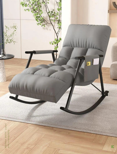 Mecedora tapizada relax, moderna silla de ocio.