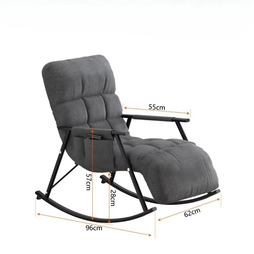 Mecedora tapizada relax, moderna silla de ocio.